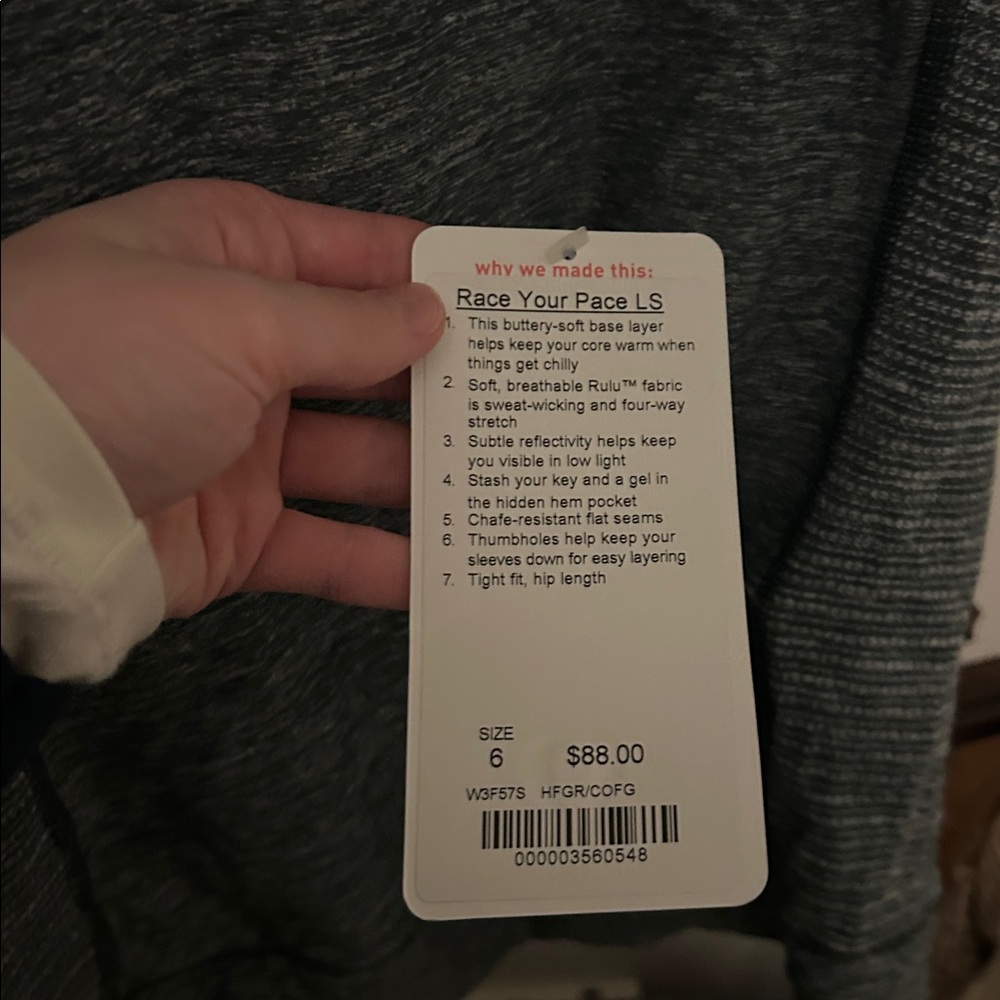 NWT Lululemon Women's Long Sleeve Gray Top - Picture 2 of 6